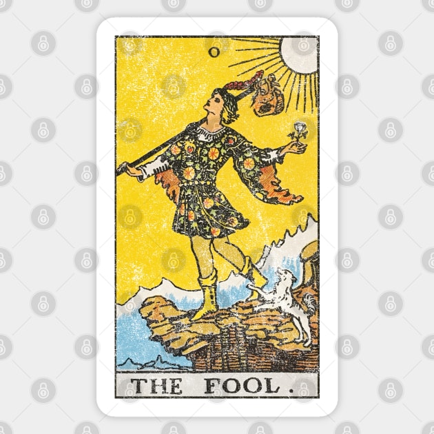 The Fool card (distressed) Sticker by Nate's World of Tees